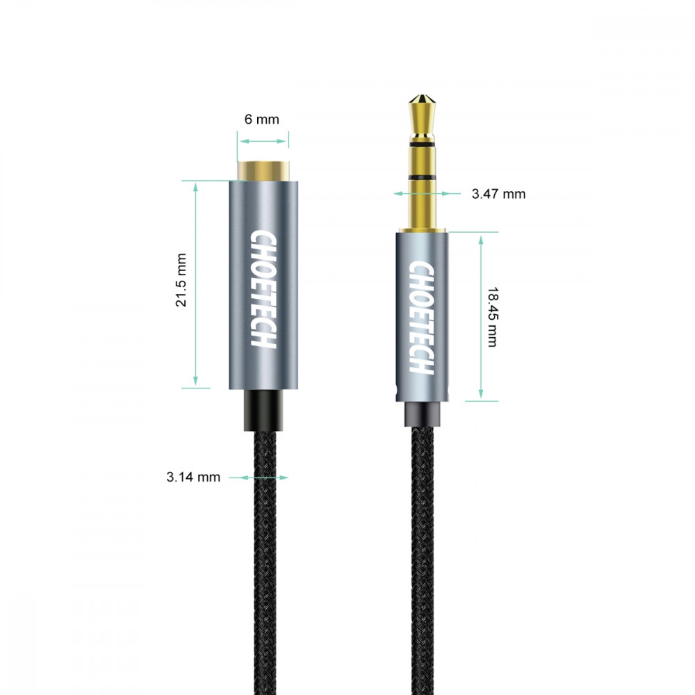 CHOETECH AUX001 3.5mm Stereo Audio Extension Cable 2M view 2