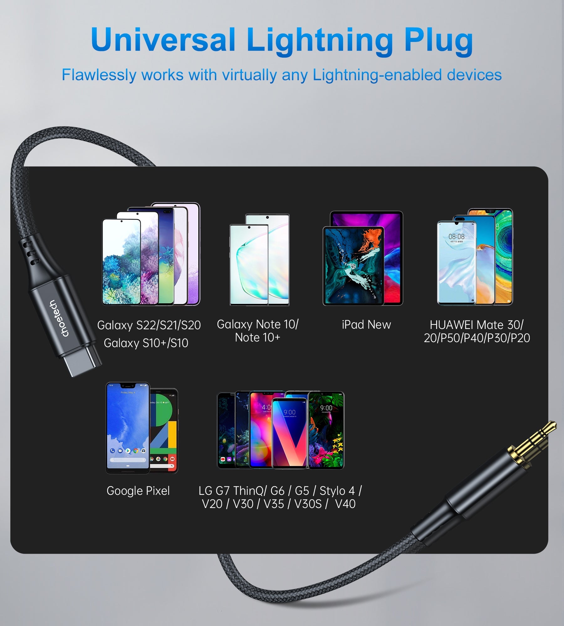 CHOETECH AUX006 Type-C To 3.5mm Audio Cable 1M view 3