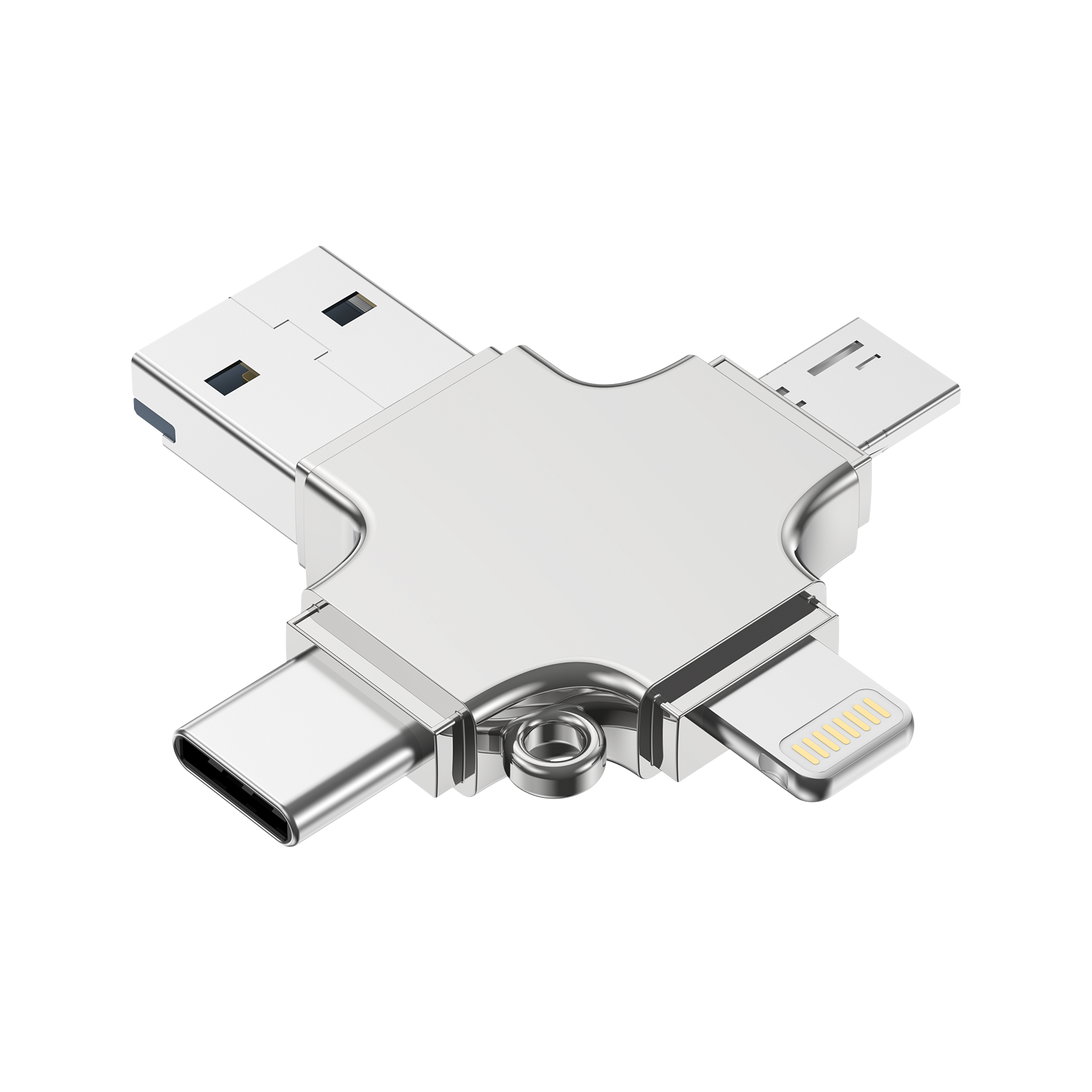 Choetech CR-002-SL EasyGO A+C+Micro+lighting four in one card reader view 2