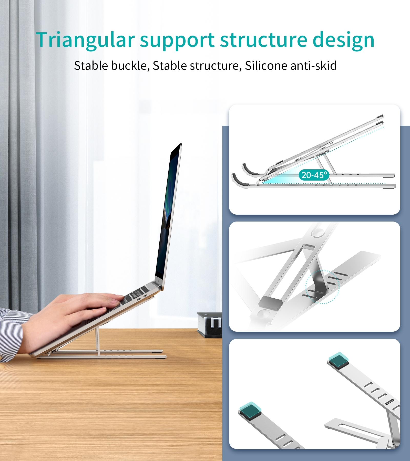 CHOETECH H045-SL Aluminum Foldable Laptop Stand view 3