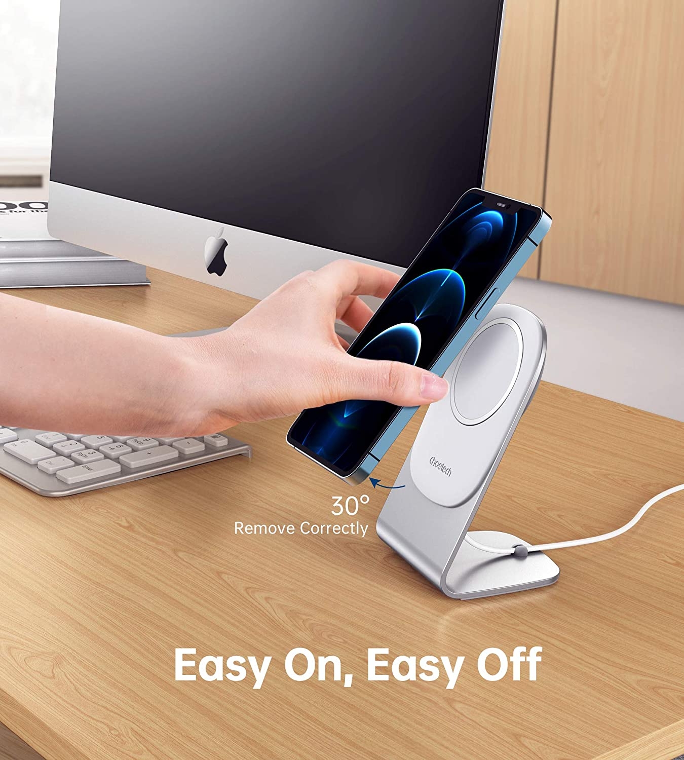 Choetech H046 Phone Stand For MagSafe Charger Aluminum (Stand Only) view 5