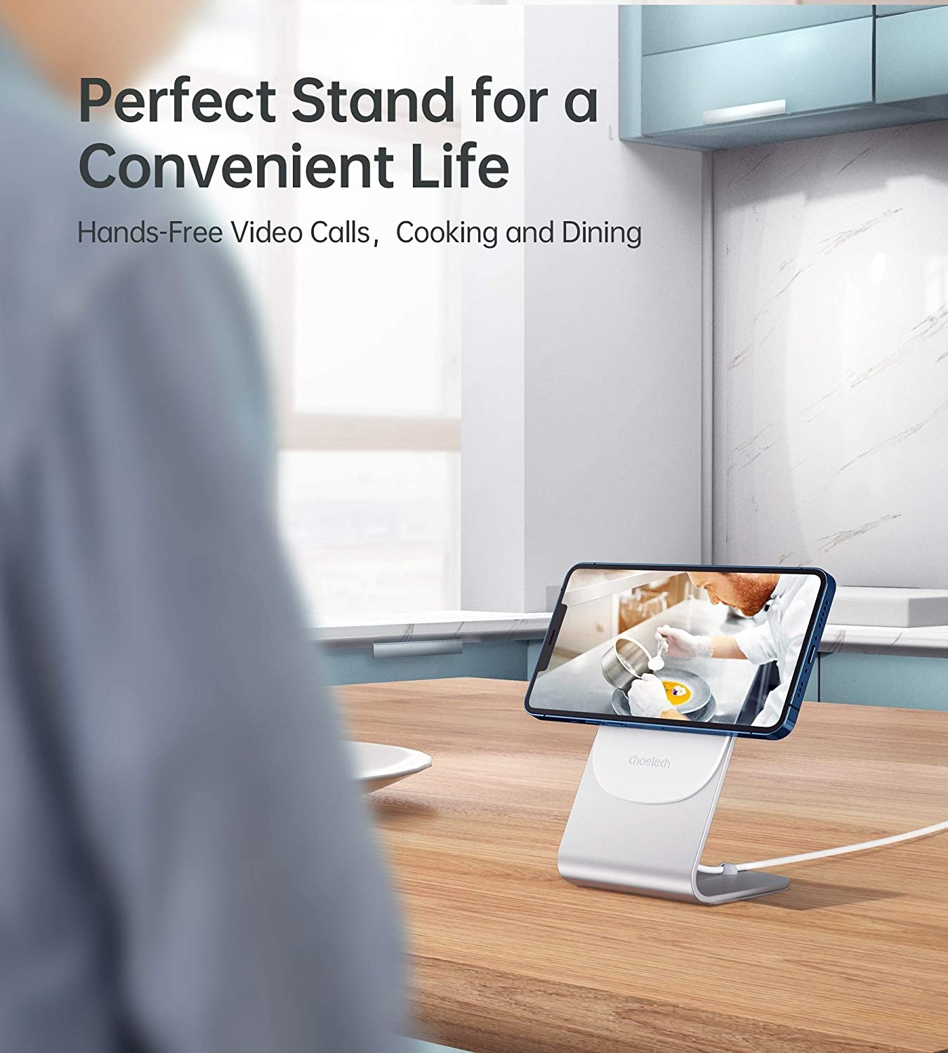 Choetech H046 Phone Stand For MagSafe Charger Aluminum (Stand Only) view 6