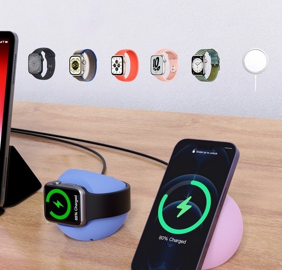 CHOETECH H050-PK Magnetic Holder for iPhone 12/13/14 /15 Series and iWatch (Pink) view 4