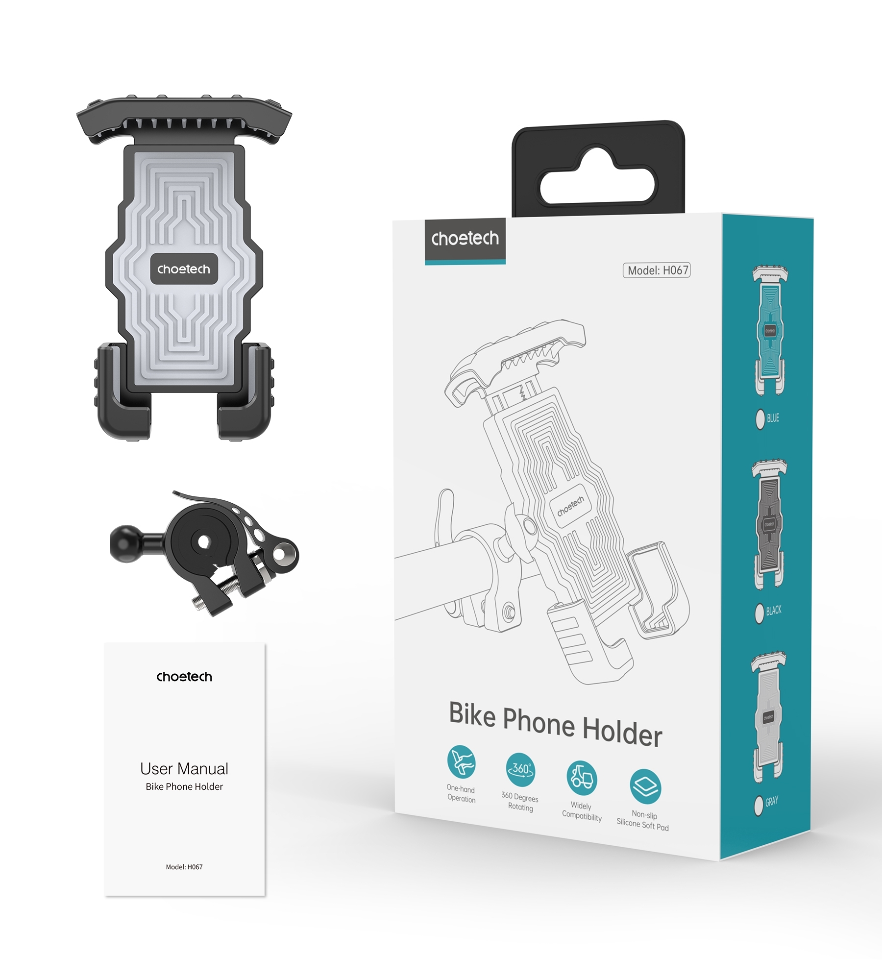 CHOETECH H067-BK Adjustable Mobile Stand for Bicycle (Black) view 8