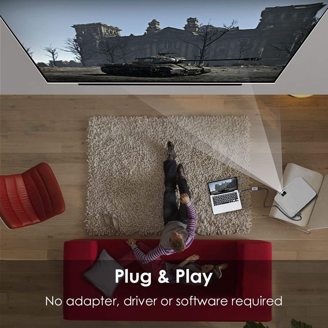 CHOETECH HUB-H10 USB-C To HDMI Braided Cable Adapter view 4