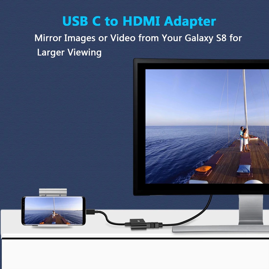 CHOETECH HUB-M03 USB-C To HDMI Adapter(4K@60hz) with 60W PD Charging Port view 2