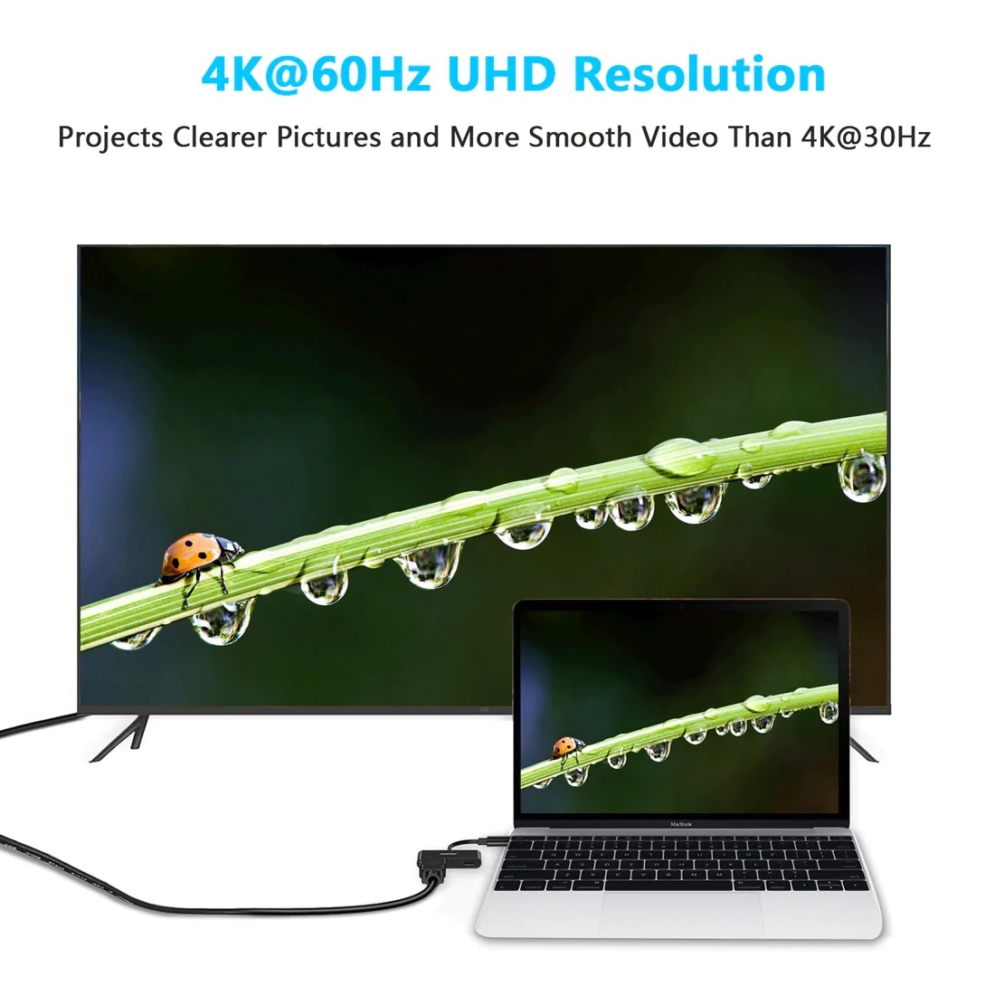 CHOETECH HUB-M03 USB-C To HDMI Adapter(4K@60hz) with 60W PD Charging Port view 4