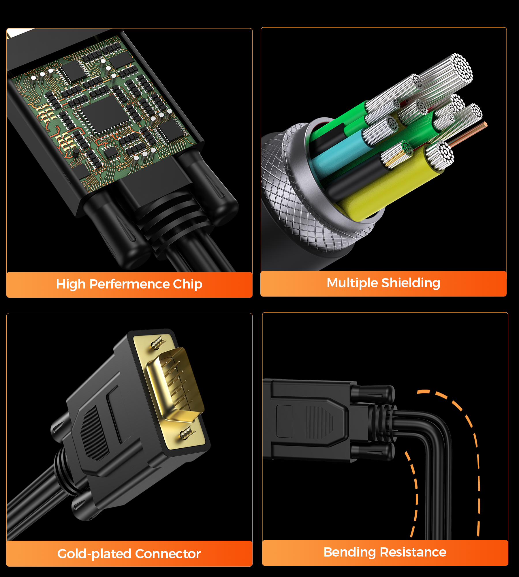 Choetech HV-001 HDMI to VGA 1.8m view 5