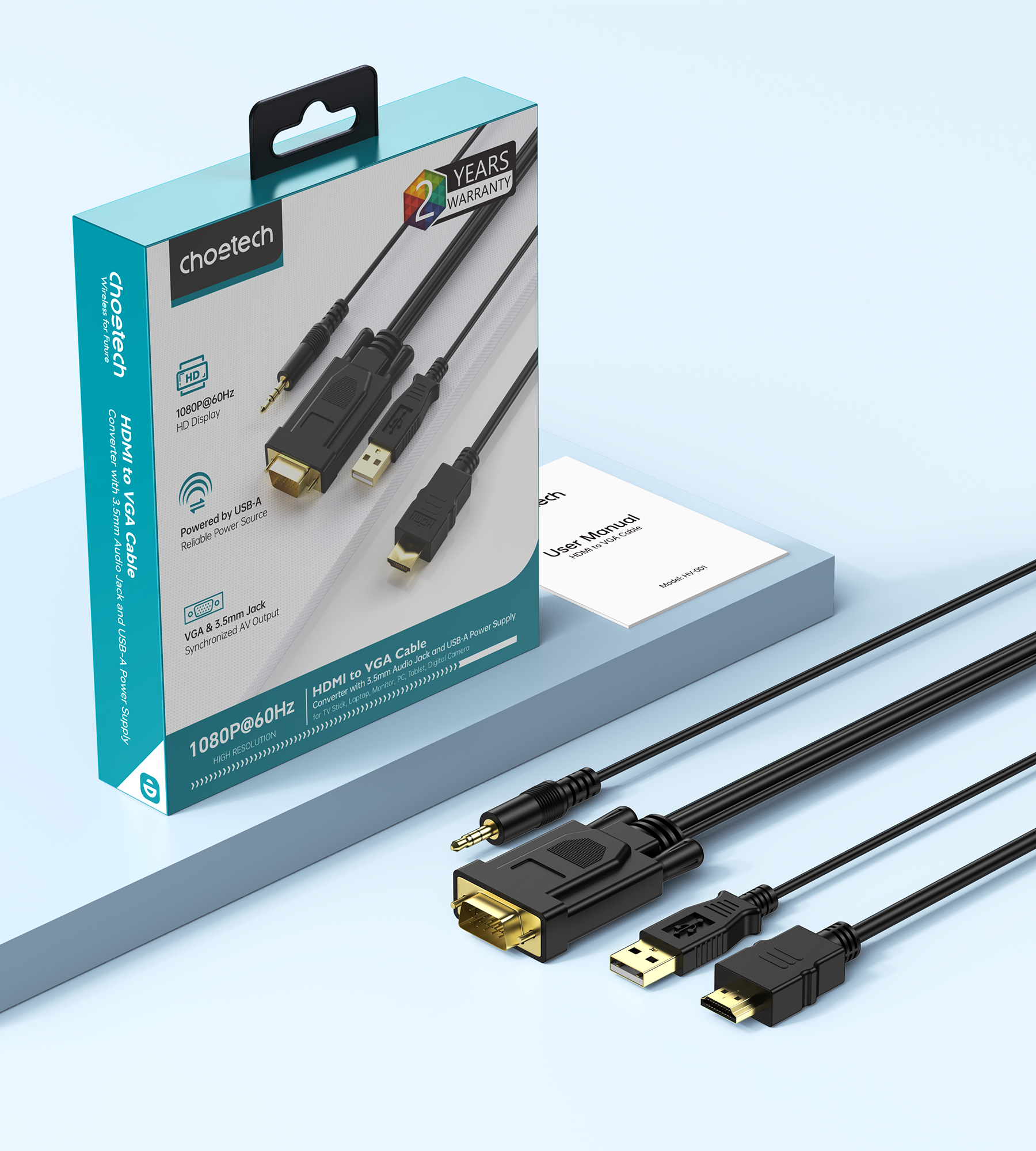 Choetech HV-001 HDMI to VGA 1.8m view 10