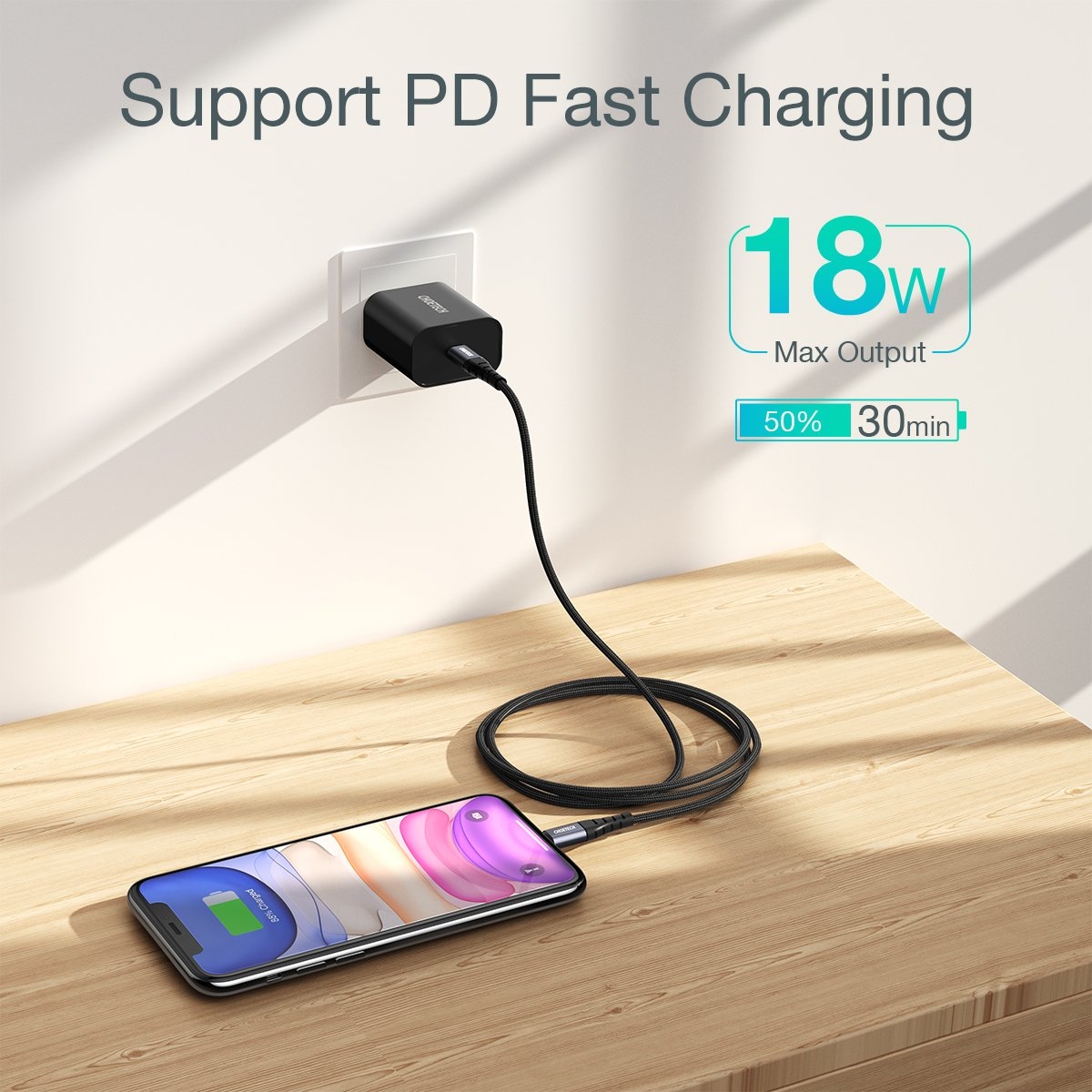 CHOETECH IP0041 USB-C To iPhone MFi Certified Cable 2M view 3