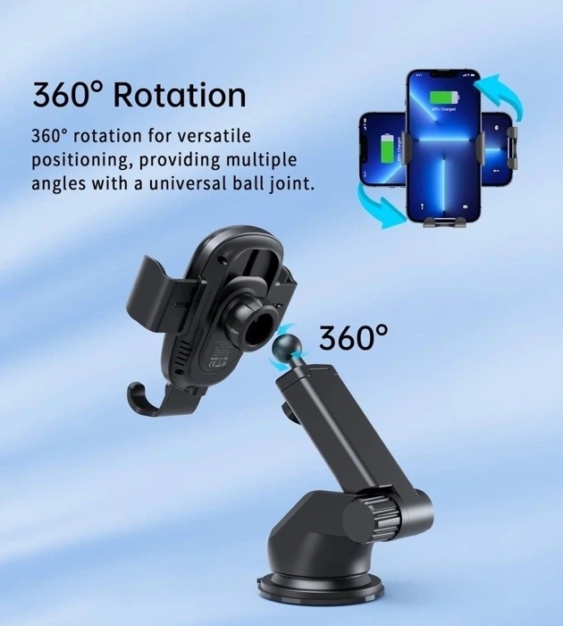 CHOETECH T203-F 15W Gravity Car Charger Holder view 6