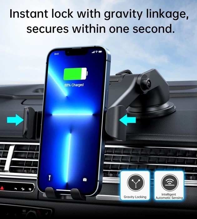 CHOETECH T203-F 15W Gravity Car Charger Holder view 8
