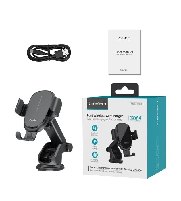 CHOETECH T203-F 15W Gravity Car Charger Holder view 10