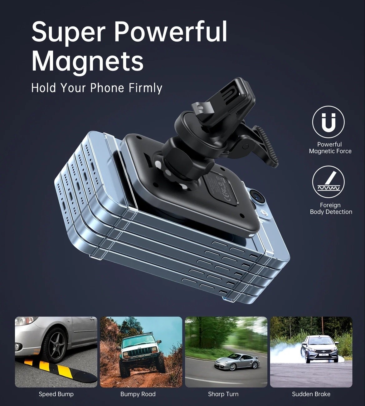 CHOETECH T206-F 15W Magnetic Car Charger Holder view 8