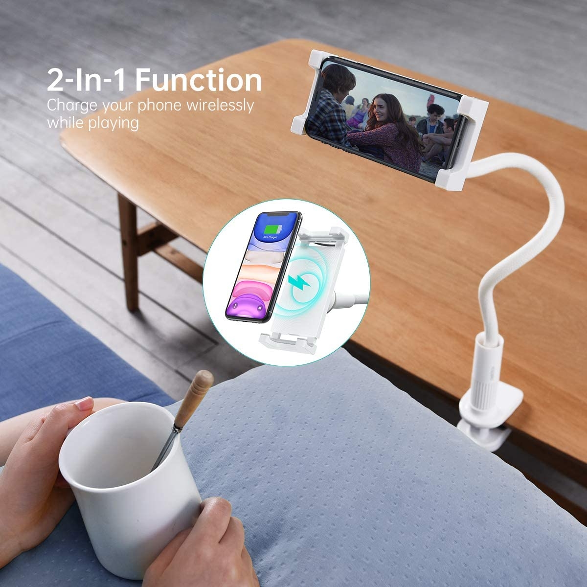 CHOETECH T548-S Wireless Charger with Flexible Holder view 2