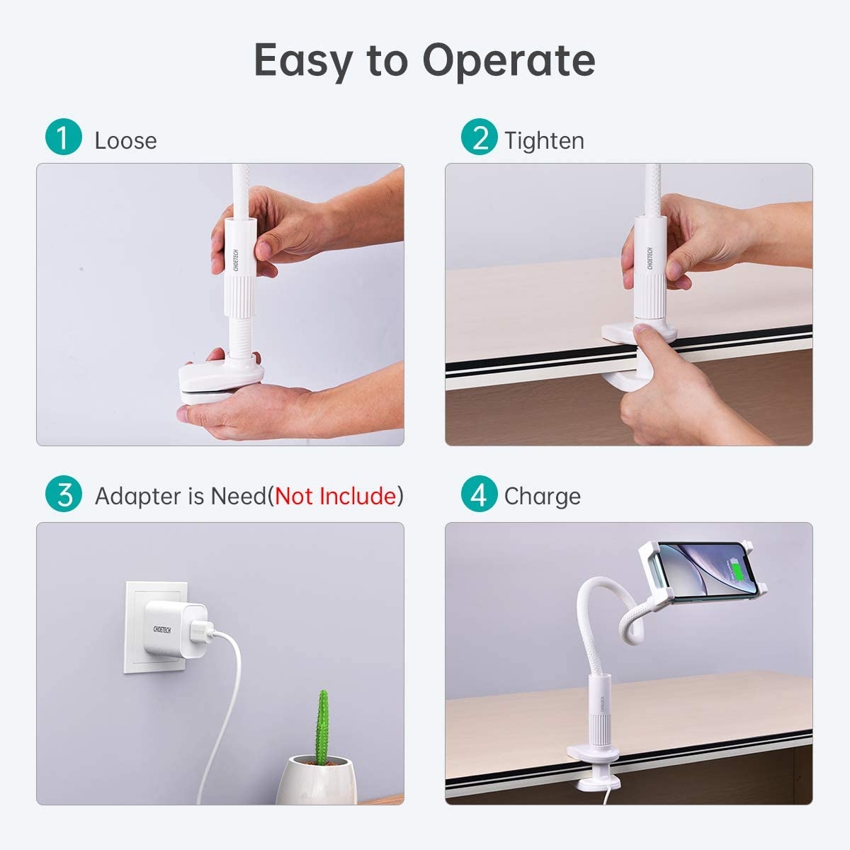 CHOETECH T548-S Wireless Charger with Flexible Holder view 5