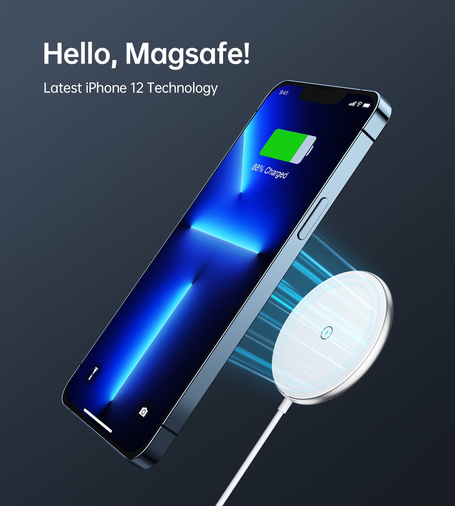 CHOETECH T580-F 15W Magsafe Wireless Fast Charger With 1M Cable (White) view 5