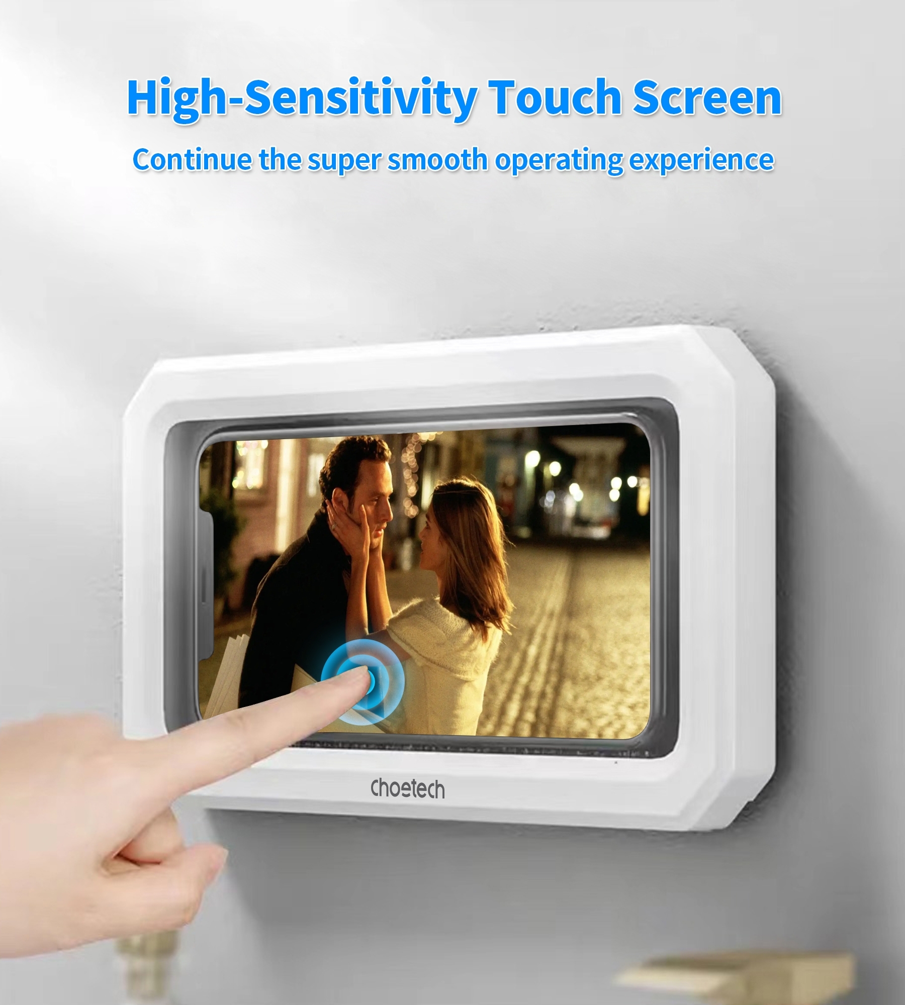 CHOETECH WPC008 Bathroom Waterproof Phone holder (up to 6.7-inch) White view 5