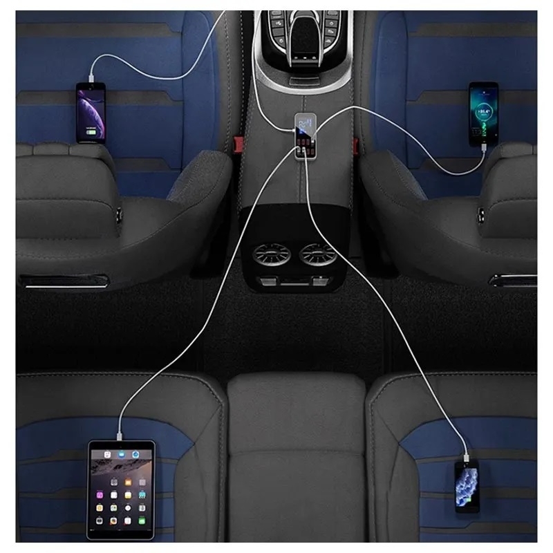 8-Port PD+QC3.0 Car Charger with LED Display view 5