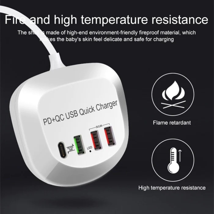 4-Port PD+QC3.0 Charger 40W with AU AC Adapter view 7