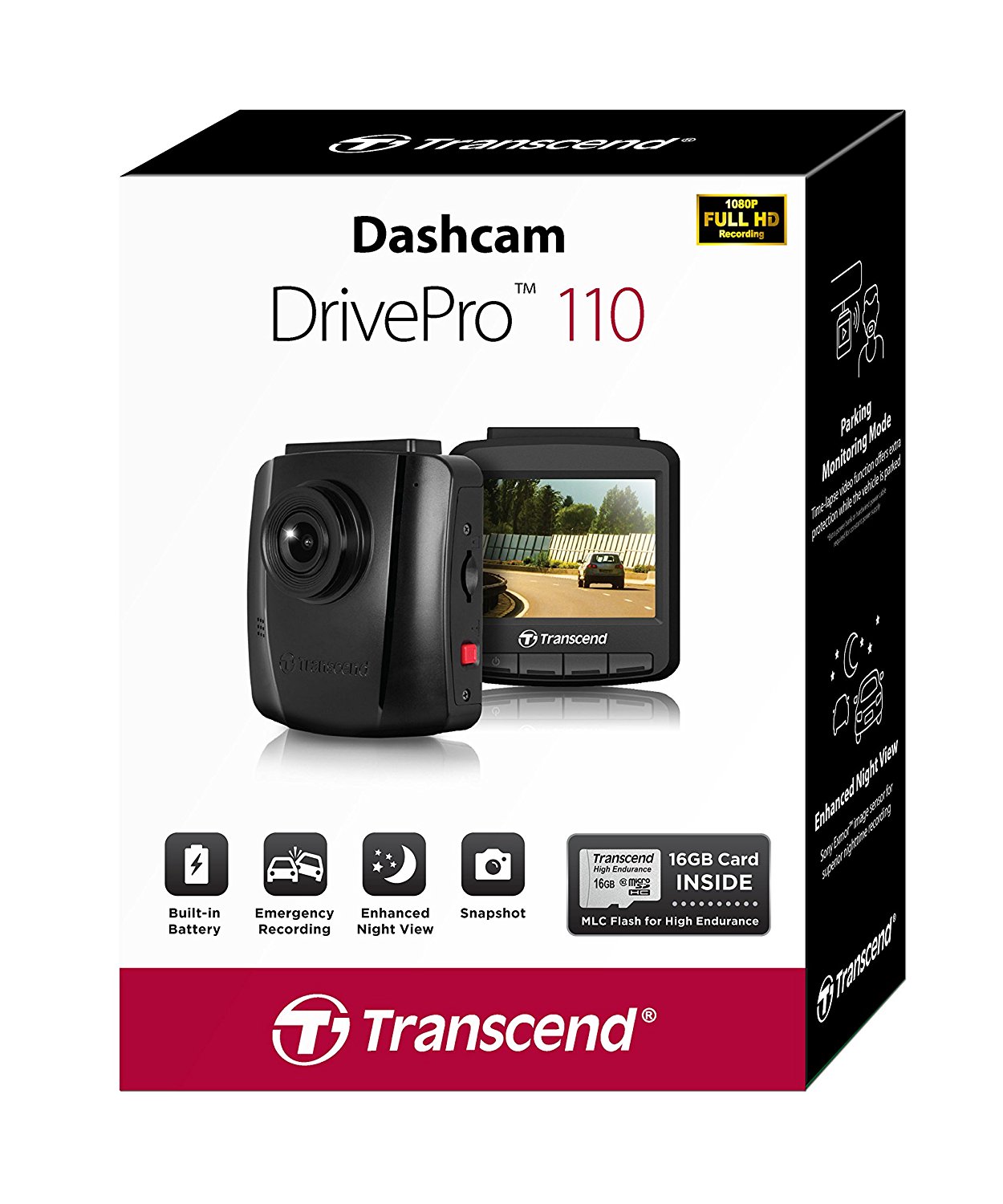 Transcend 16G DrivePro 110, 2.4" LCD, with Suction Mount view 4