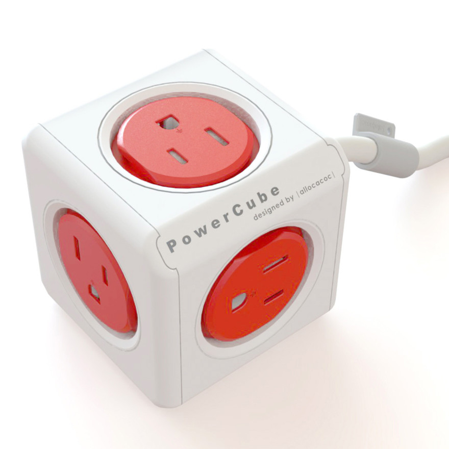 ALLOCACOC POWERCUBE Extended Boston Red 5 Outlets with 3M CABLE view 2