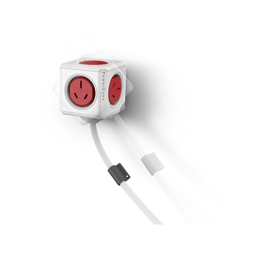 ALLOCACOC POWERCUBE Extended Boston Red 5 Outlets with 3M CABLE view 5