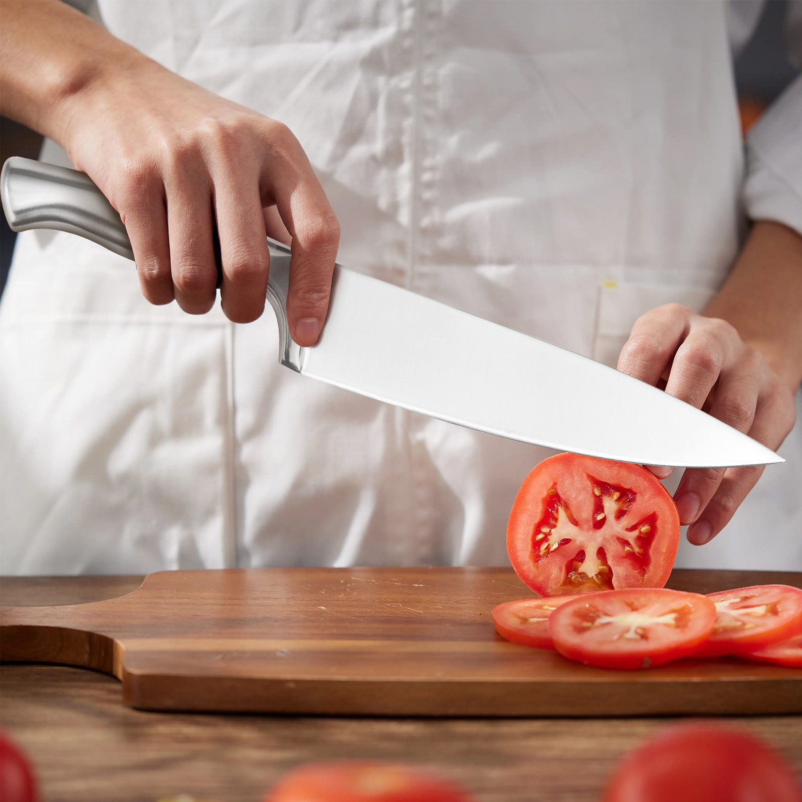 Warmot 5-Piece Ultra Sharp High Carbon Stainless Steel Chefs Kitchen Knife Set view 8
