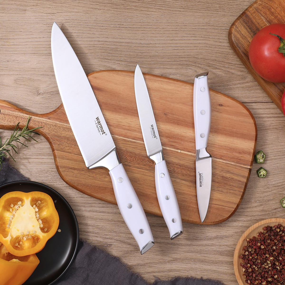 Warmot 3 Piece Ultra Sharp Chefs Knife Set with Gift Box (888-3) view 9