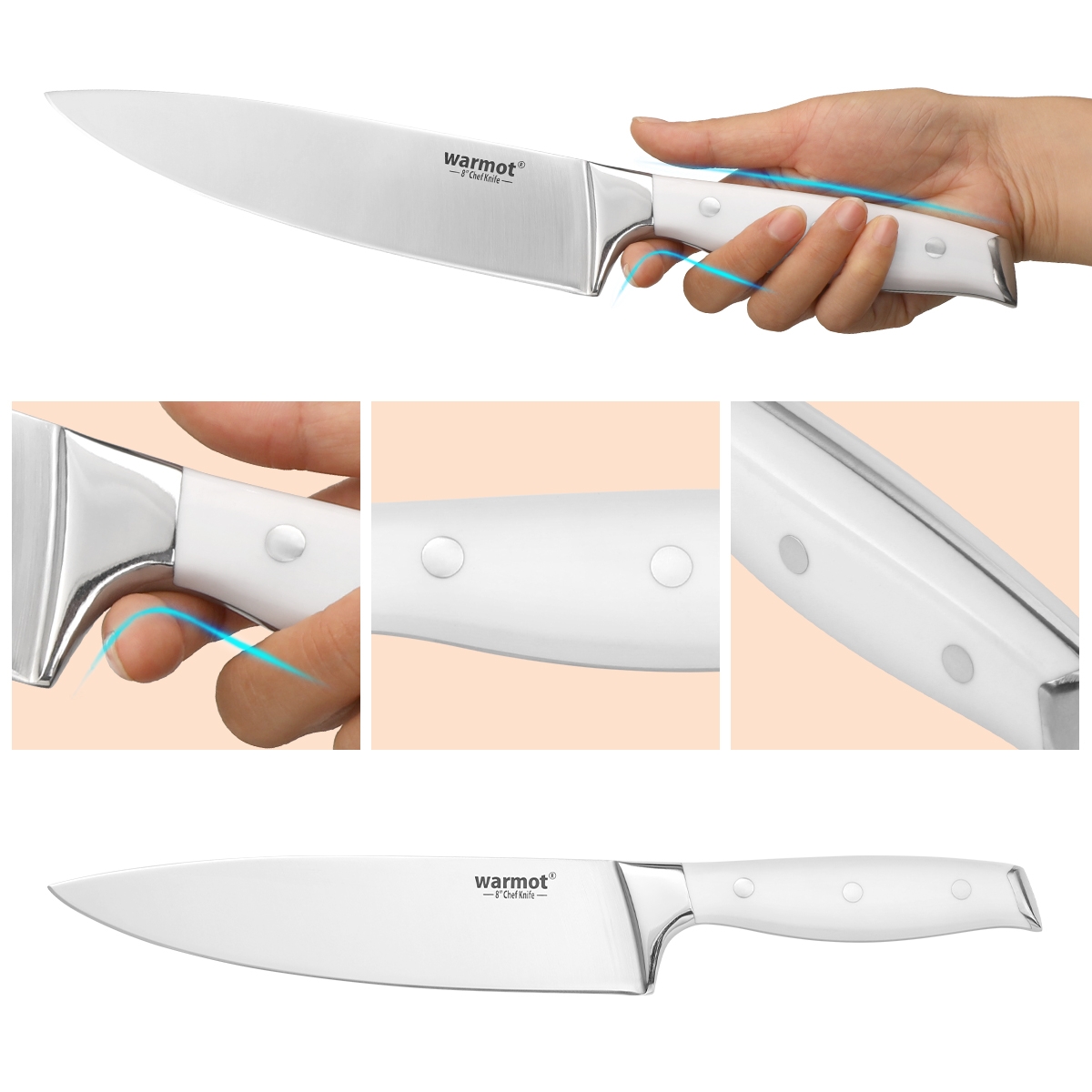 Warmot 7-Piece Ultra Sharp Chefs Knife Set with Gift Box (888-7) view 5