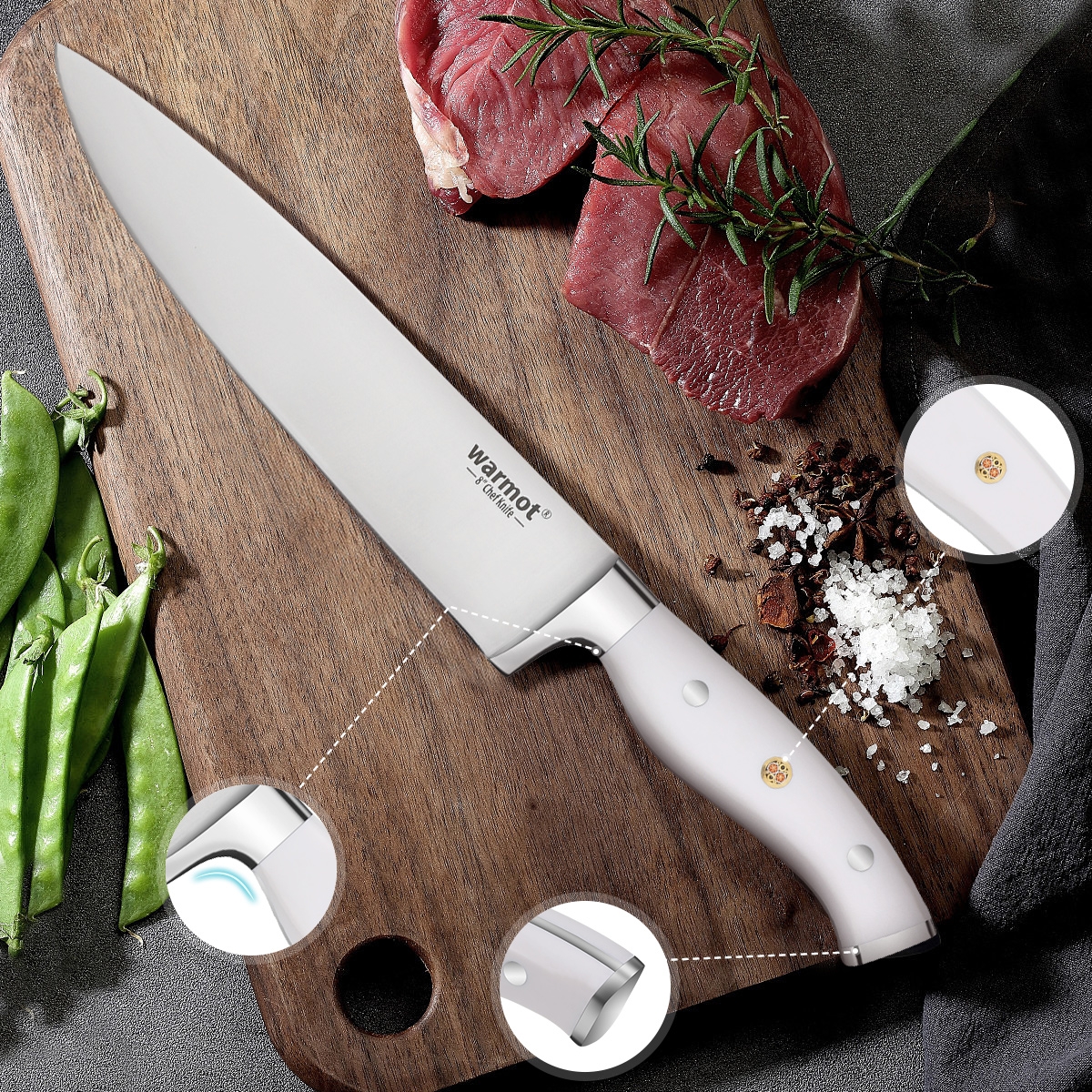 Warmot 3-Piece Ultra Sharp Chefs Knife Set with Gift Box (956-3) view 8