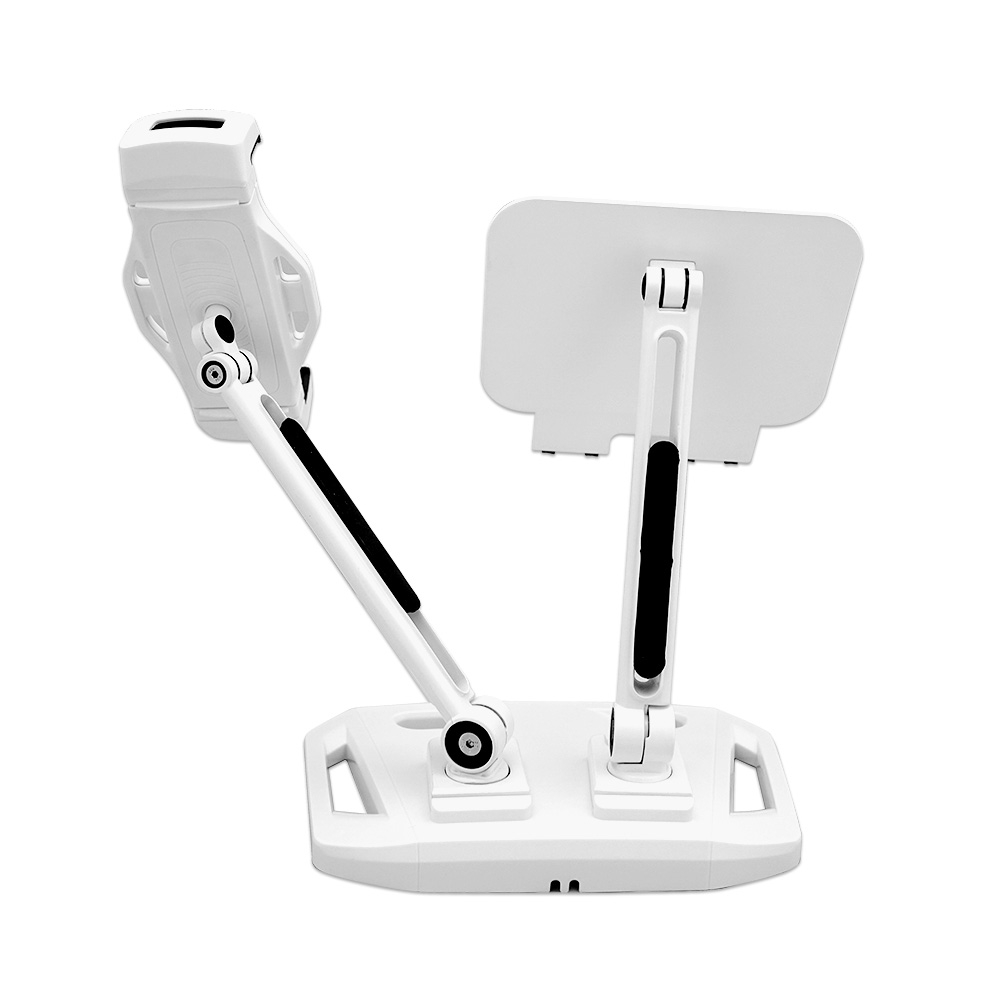 Universal and Adjustable Double Arm Stand Holder White view 2
