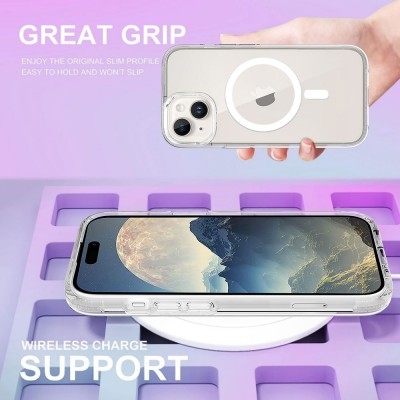 Ultimake Shockproof Transparent Magsafe Cover Case for iPhone 15 (Transparent) view 5
