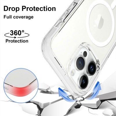Ultimake Shockproof Transparent Magsafe Cover Case for iPhone 15 Pro (Transparent) view 7