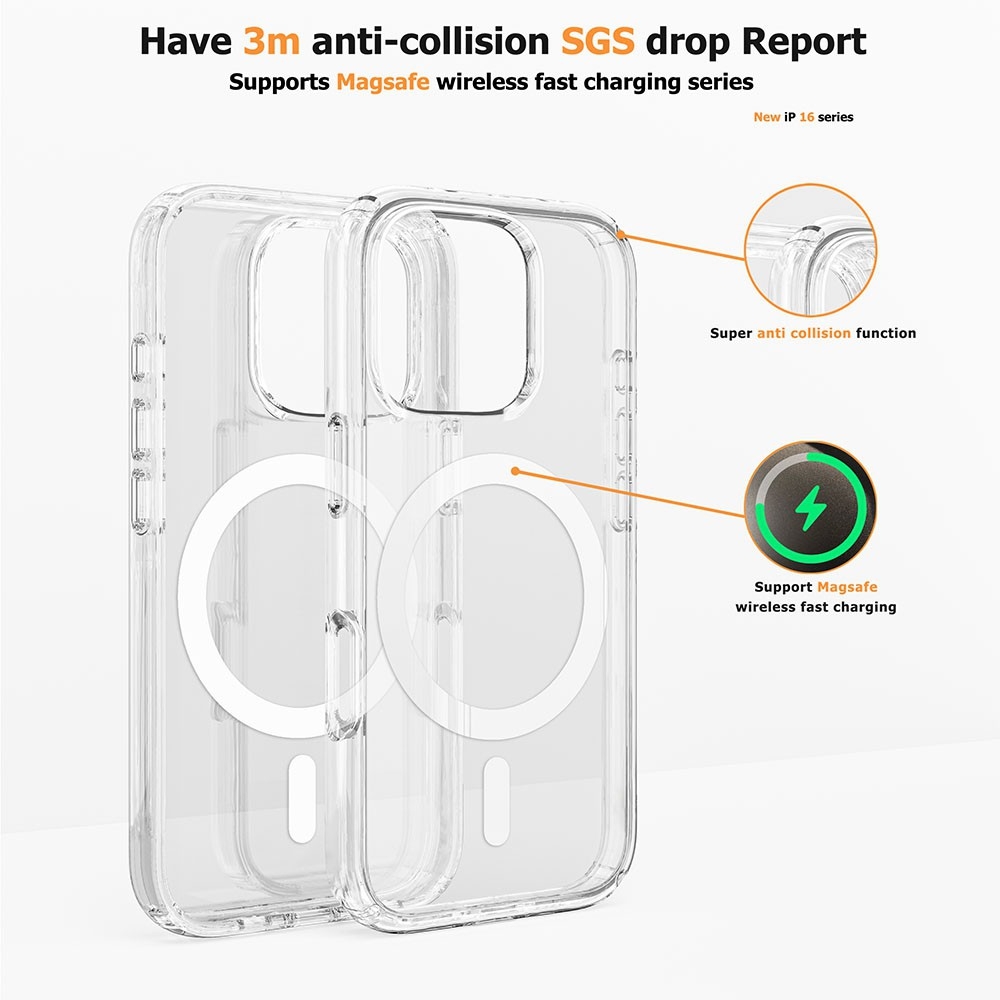 Ultimake Shockproof Transparent Magsafe Cover Case for iPhone 16 Pro view 3