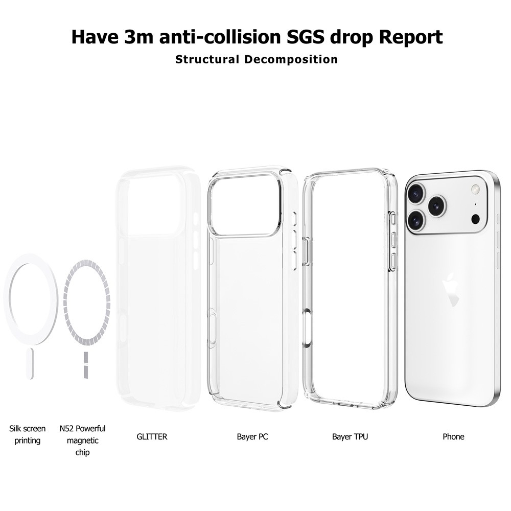 UTIA Ultimake Shockproof Transparent Case Cover With Magnetic Ring for iPhone view 4