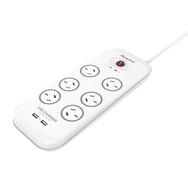 Huntkey 6-Outlet Surge Protector with 2 USB Charging Outlets (SAC607) view 3