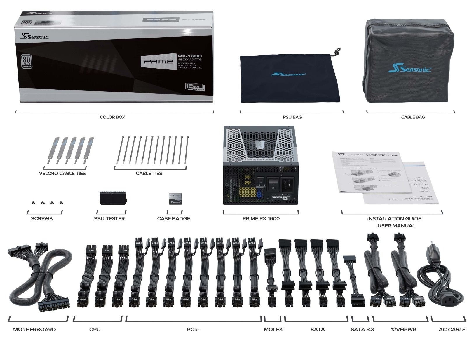 Seasonic PRIME PX-1600 1600W Platinum ATX 3.0 Fully Modular PSU view 5