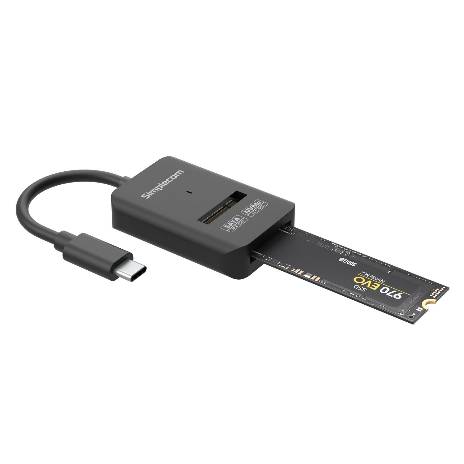 Simplecom SA506 NVMe / SATA Dual Protocol M.2 SSD to USB-C Adapter Converter view 2