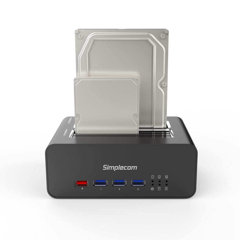 Simplecom SD352 USB 3.0 to Dual SATA Aluminium Docking Station with 3-Port Hub view 5
