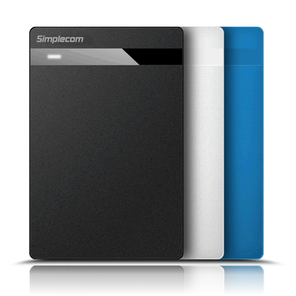 Simplecom SE203 Tool Free 2.5" SATA HDD SSD to USB 3.0 Hard Drive Enclosure White view 2
