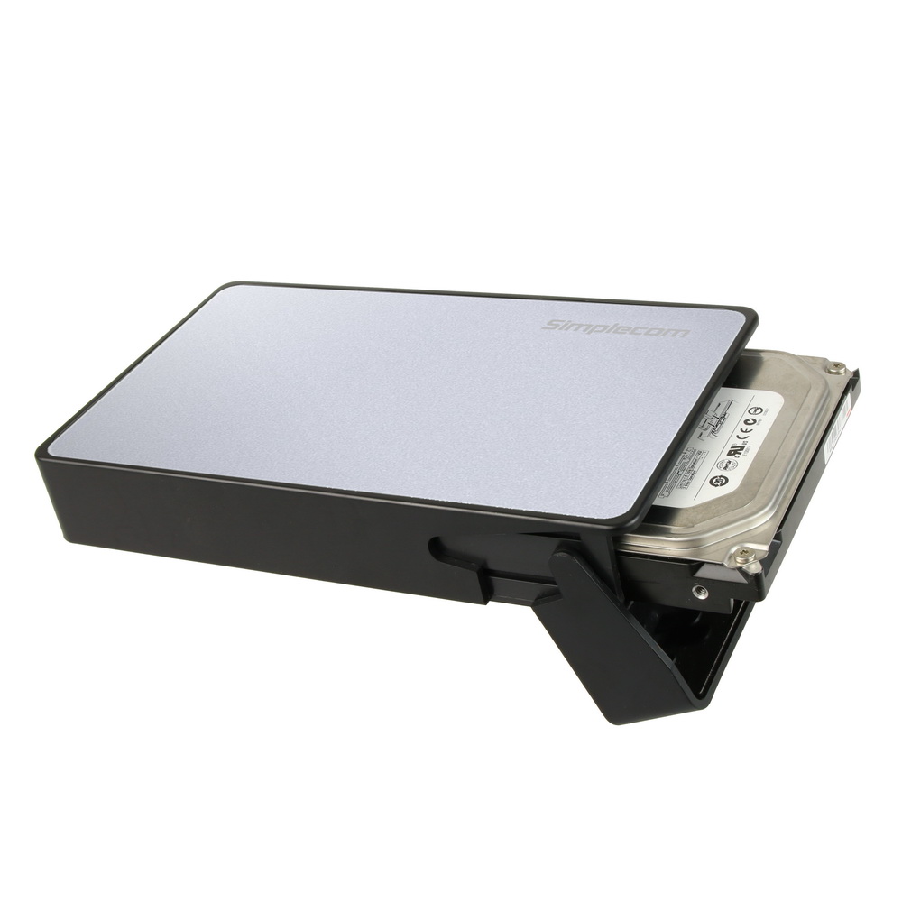 Simplecom SE325 Tool Free 3.5" SATA HDD to USB 3.0 Hard Drive Enclosure Silver — image 1
