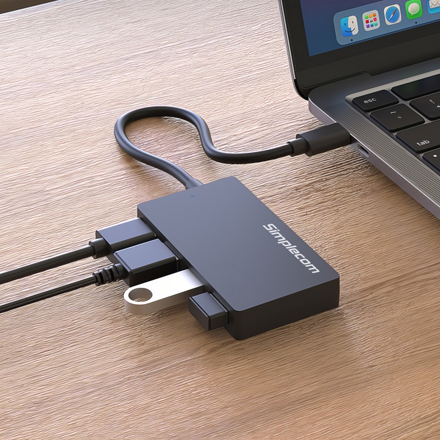 Simplecom CH350 SuperSpeed USB-C to 4-Port USB-A Hub USB 3.2 Gen1 view 5