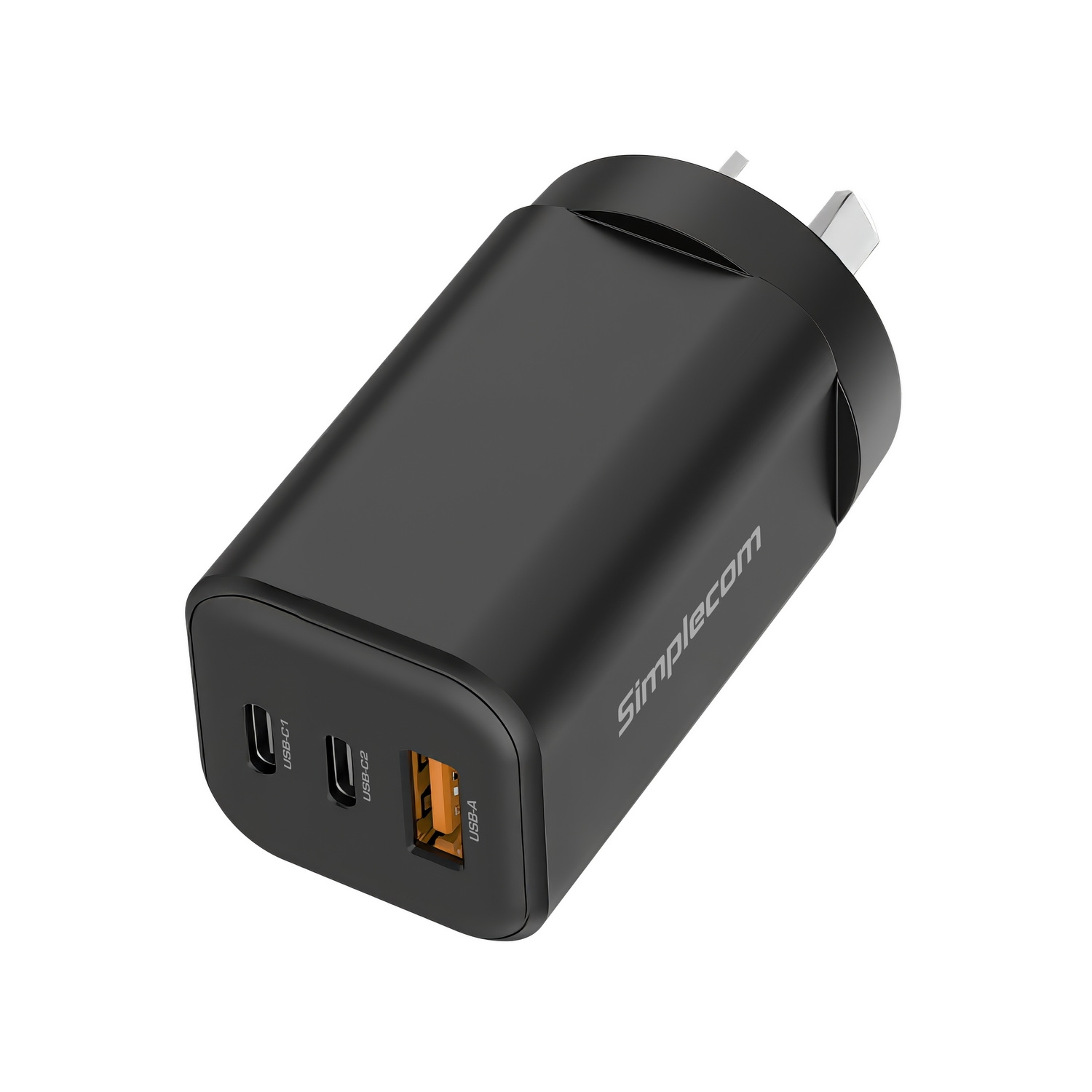 Simplecom CU365 3-Port PD 65W GaN Wall Charger Dual USB-C + USB-A for Phone Laptop view 3