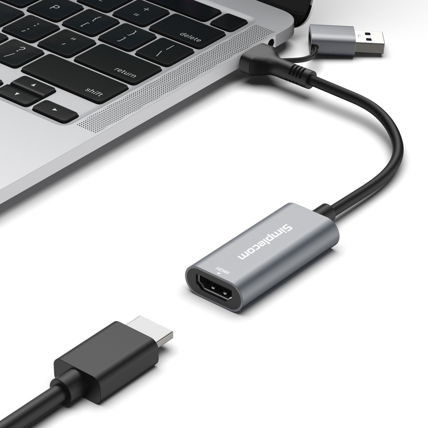 Simplecom DA306C USB 3.0 and USB-C to HDMI Video Card Adapter Full HD 1080p view 4