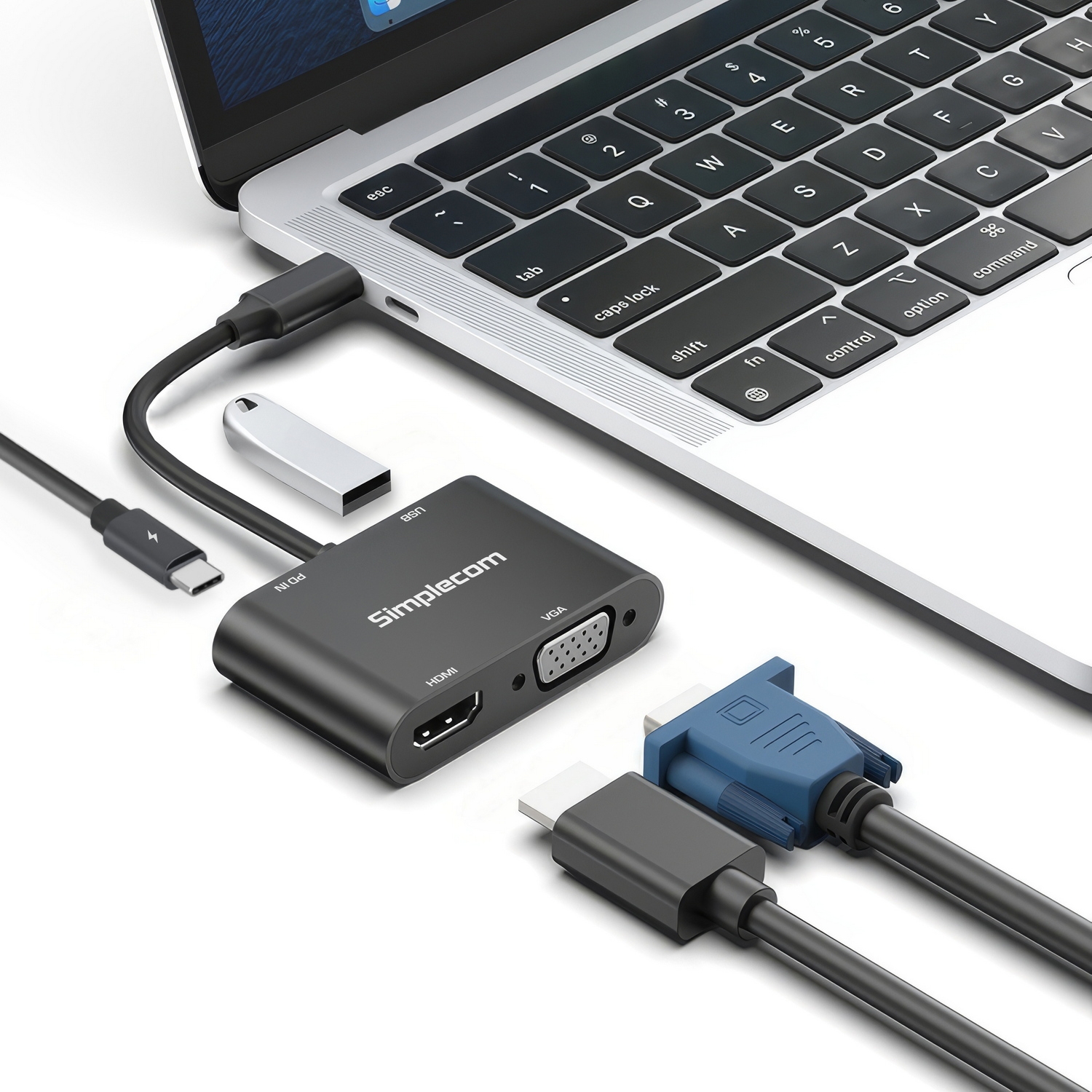 Simplecom DA440 4-in-1 USB-C Multiport Adapter with Power Delivery USB 3.0 VGA view 4