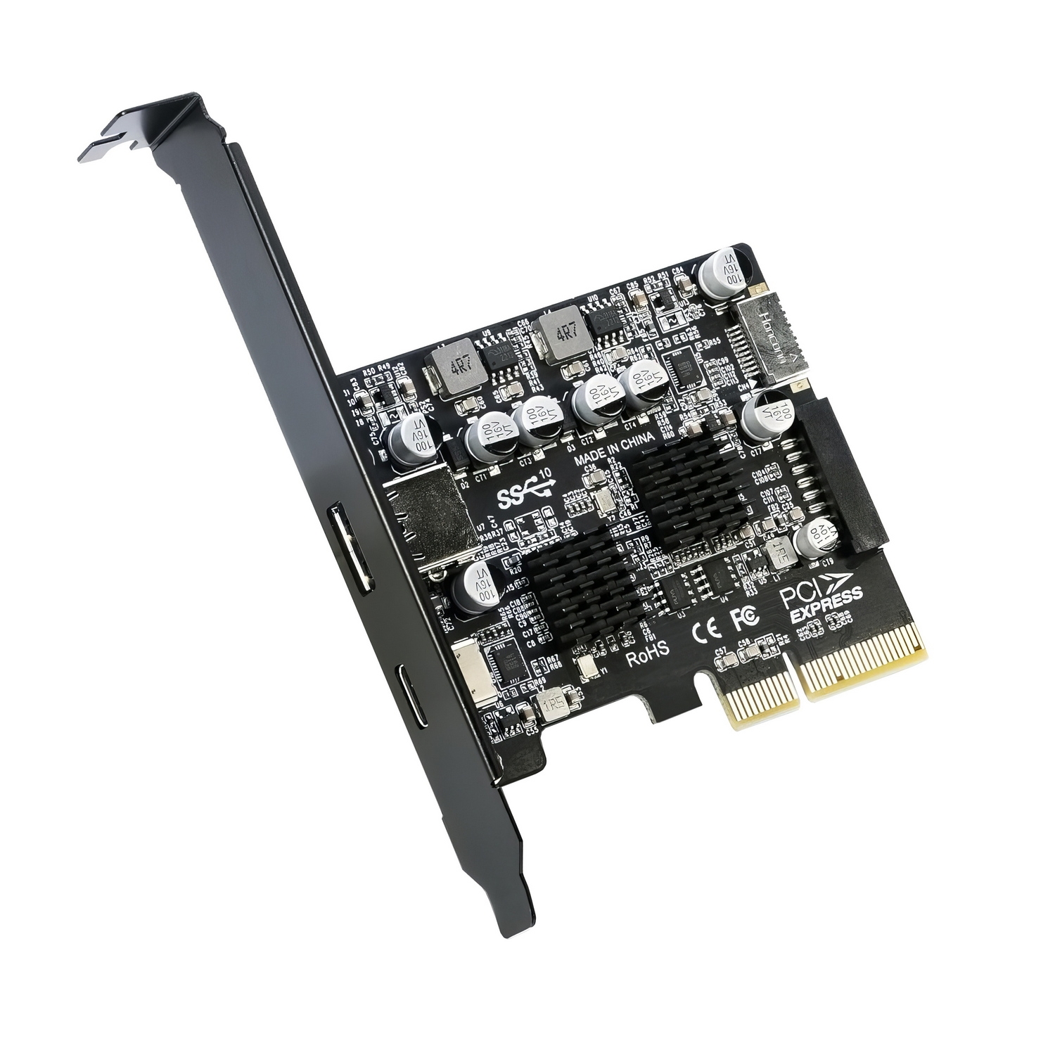 Simplecom EC315 PCIe x4 to 4-Port USB 3.2 Gen II 10Gbps Type-C and Type-A with view 2