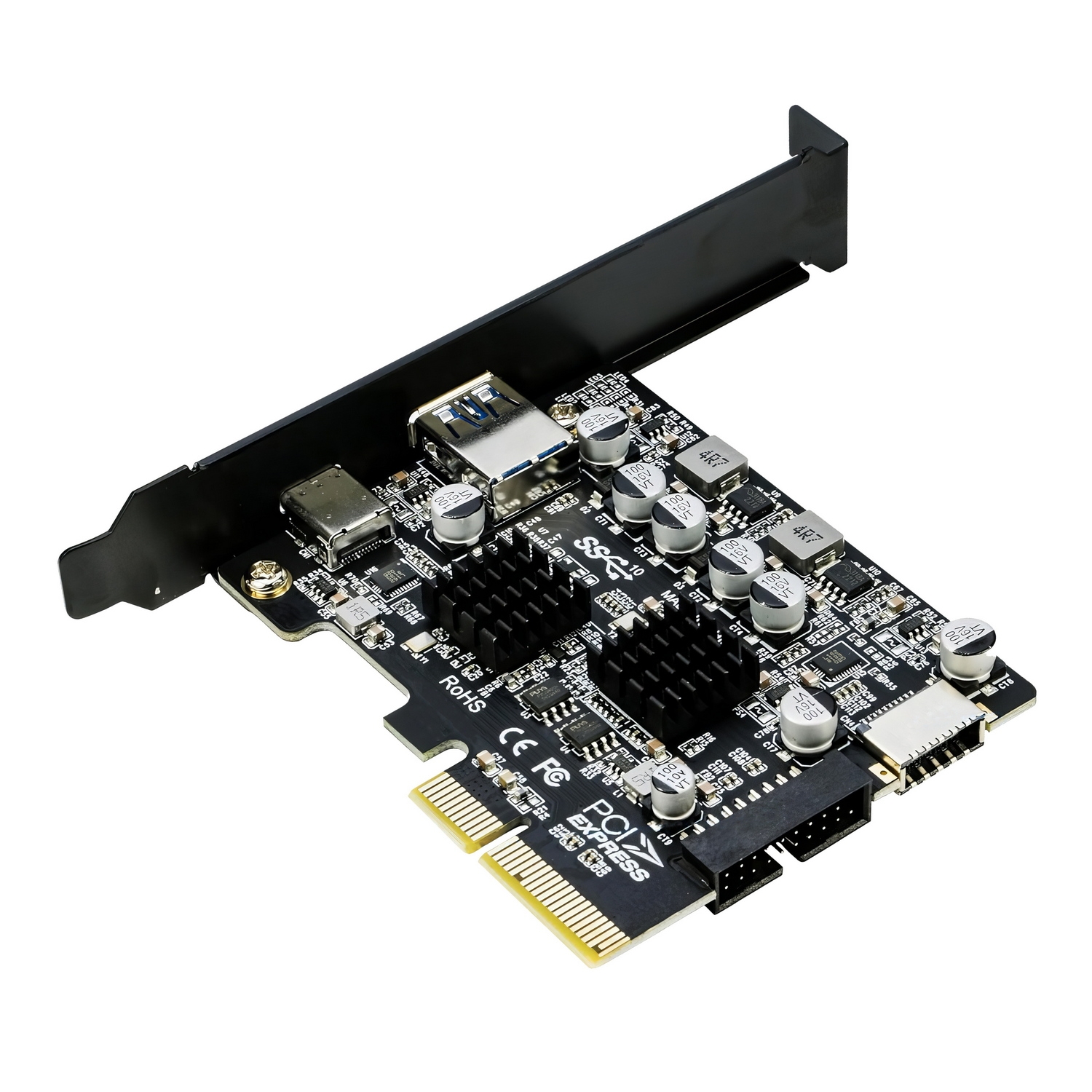 Simplecom EC315 PCIe x4 to 4-Port USB 3.2 Gen II 10Gbps Type-C and Type-A with view 3