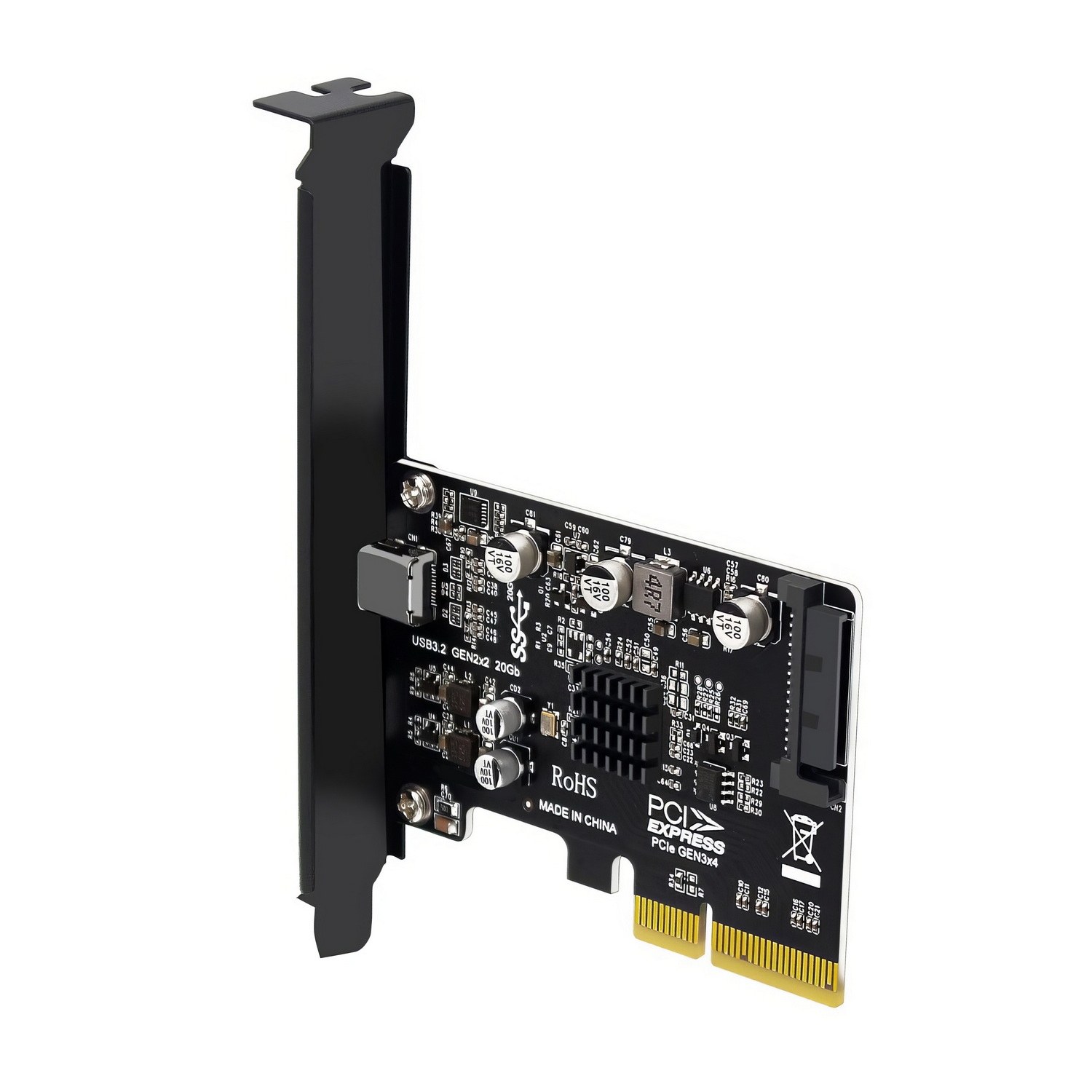 Simplecom EC318v2 PCI-e x4 to USB 3.2 Gen2x2 20Gbps USB-C Expansion Card view 2