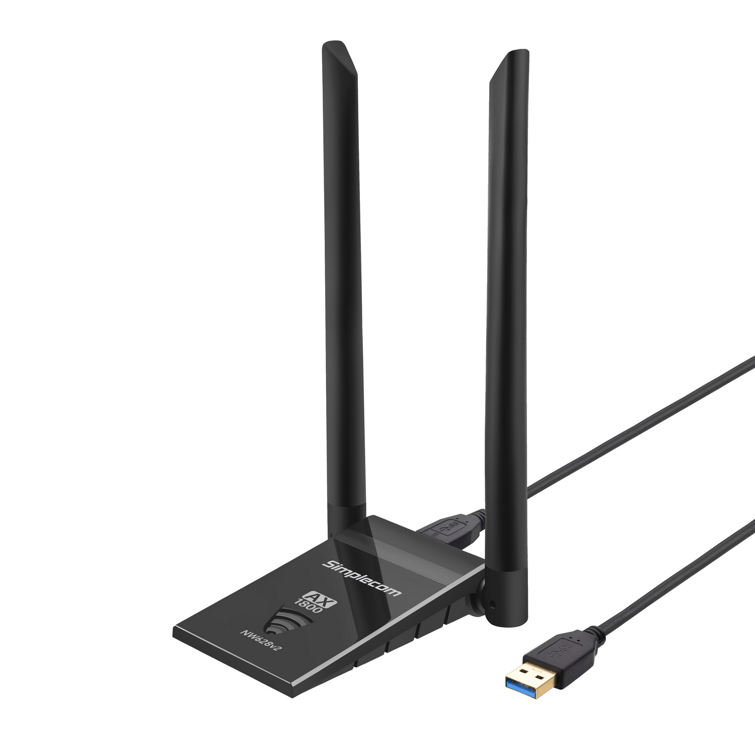 Simplecom NW628v2 AX1800 Dual Band WiFi 6 USB Adapter with 2x 5dBi High Gain